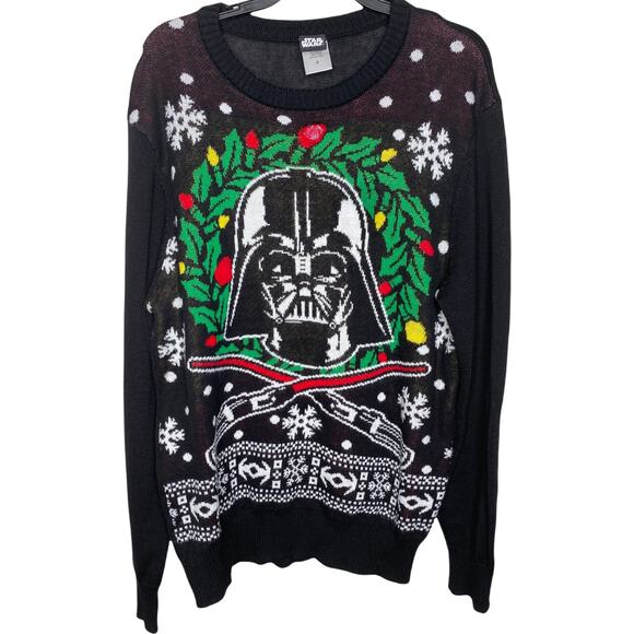 Star Wars Darth Vader Ugly Christmas Sweater Lights Up - Picture 1 of 3